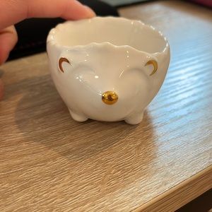 Ceramic Hedgehog Jewelry Cup
